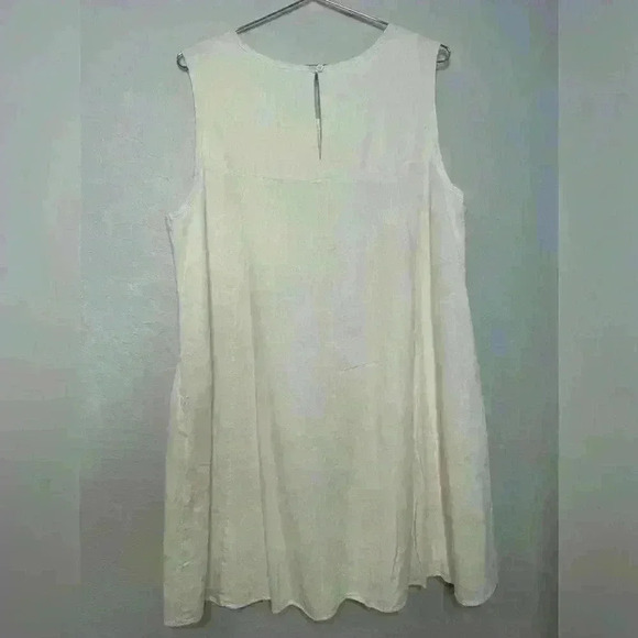 Simply Noelle Cream Dress Blouse L/XL Linen - Picture 3 of 10